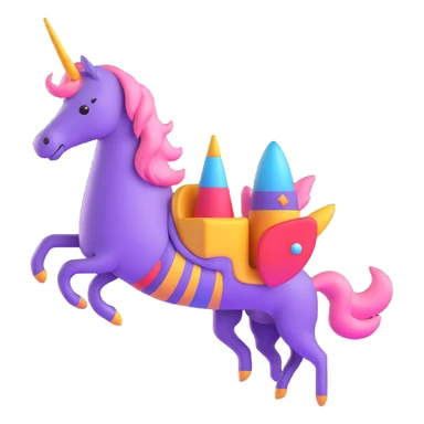 rocketship unicorn sticker