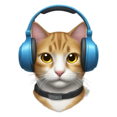 The cat in the headphones sticker