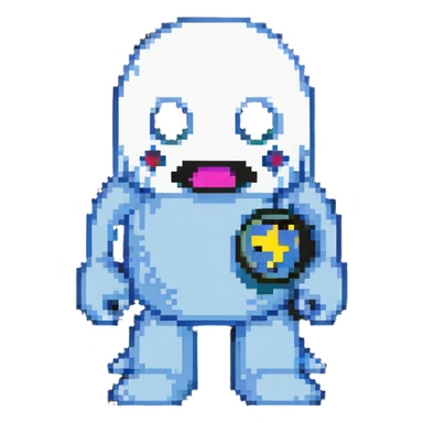 Pacman ghost character, 8-bit style sticker
