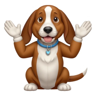 bassethound clapping animated paws sticker