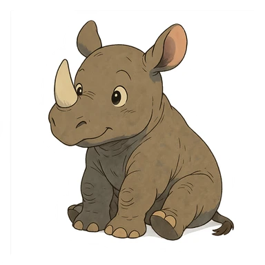 baby rhino sticker