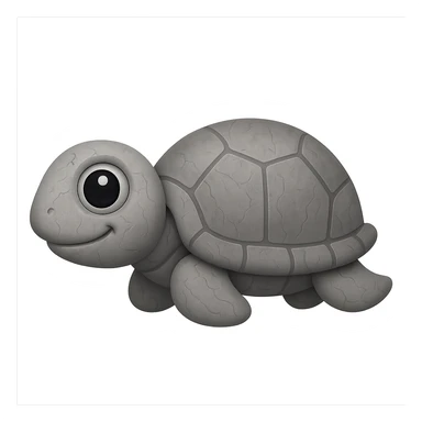 A stone that looks like a turtle, emoji style sticker