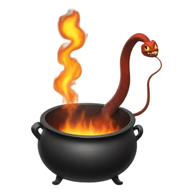 Cauldron with a fire snake that is inside sticker