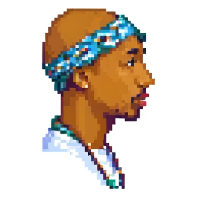 Репер 2Pac в профиль, no background sticker
