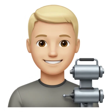 Male, no glasses, blonde hair, right side of hair shaved with a machine, face turned towards the camera sticker
