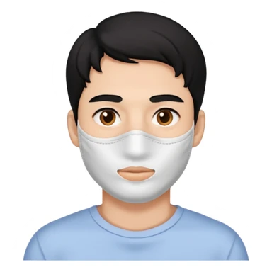 black hair man with white clay face mask on sticker