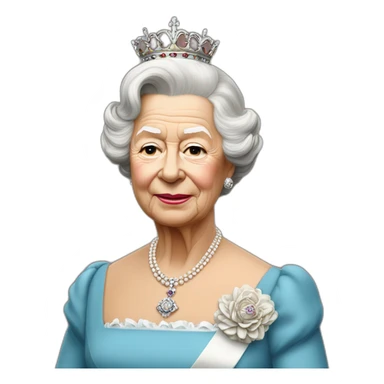 la reine d'angleterre Elizabeth II debout sticker