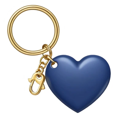 Navy blue heart with gold chains charm keychain sticker