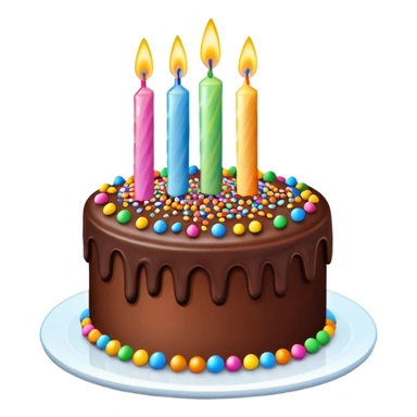 birthday cake with candles and frosting sticker