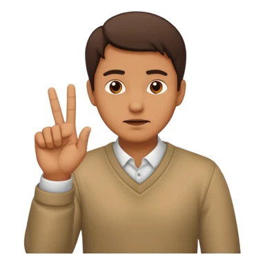 a man making a gesture of denial sticker