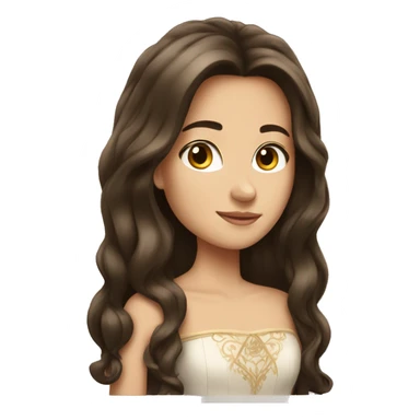 Brunette princess with long hair sticker