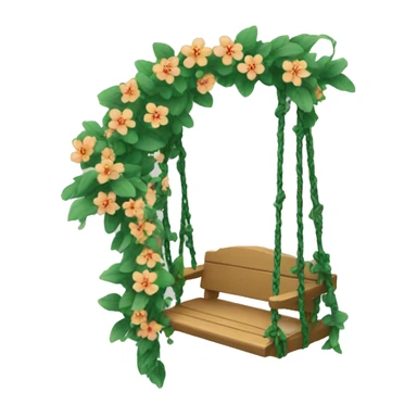 A swing made from a small flower and vines. sticker