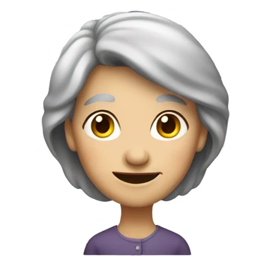 old smiley woman with grey hair sticker