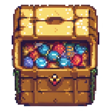 a pixel art treasure chest sticker
