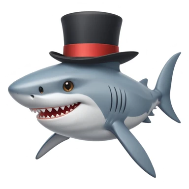 Shark with a top hat sticker