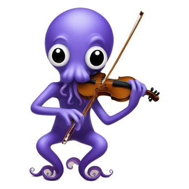 Octopus playing the violin  sticker