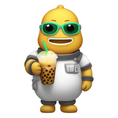 michelin man with boba tea sticker