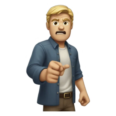 angry guy pointing at the camerea sticker