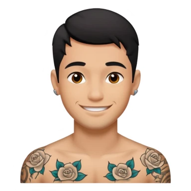 A man in tattoos handsome with flirty smile sticker