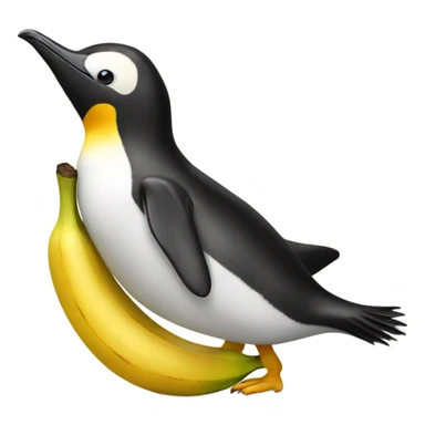 Penguin banana sticker