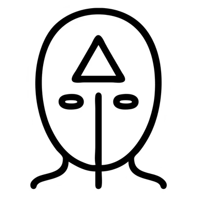 squid game mask icon, minimalist, bold lines sticker