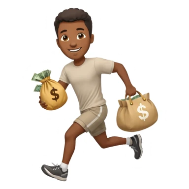 Black Man running with moneybag 💰 sticker