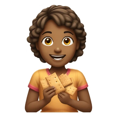 Girl eating graham crackers  sticker