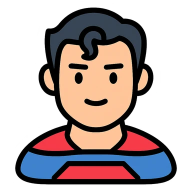 superman face colored icon sticker