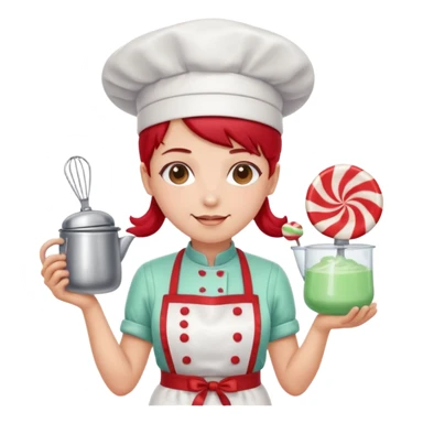 Mixer + peppermint apron, Candy Chef. sticker
