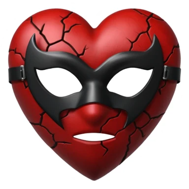 realistic gothic heart with a black mask sticker