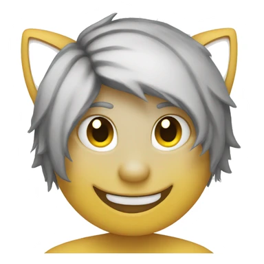 smiley face with cat ears sticker