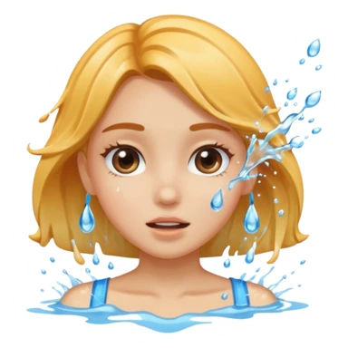 Water splash on girl’s face sticker