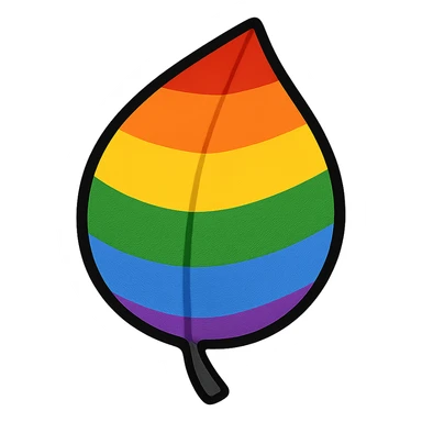 gay pride emoji, rainbow leaf, vibrant and fresh, no background sticker