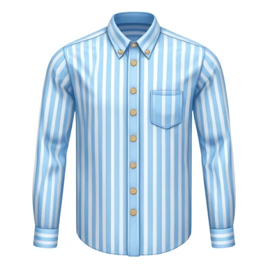 light blue and white vertically striped button down shirt, isolated sticker