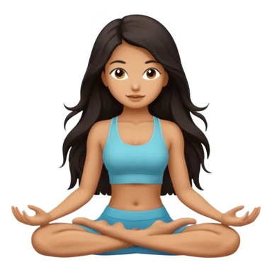 Dark long hair yoga girl  sticker