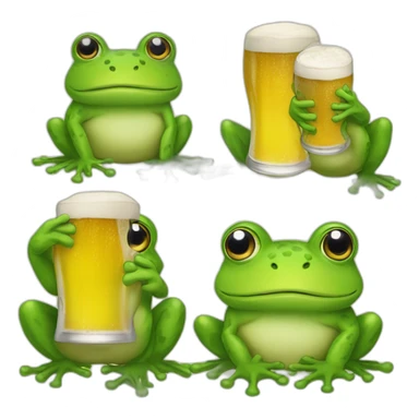 permet the frog with a beer sticker