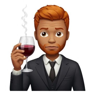 Ginger black men holding a glass of wine and a cigarette. Looking mean  sticker