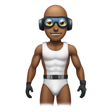 martian barman shirtless and goggles bald sticker