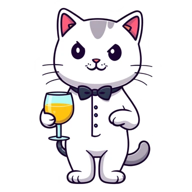 Cat drinking martini  sticker