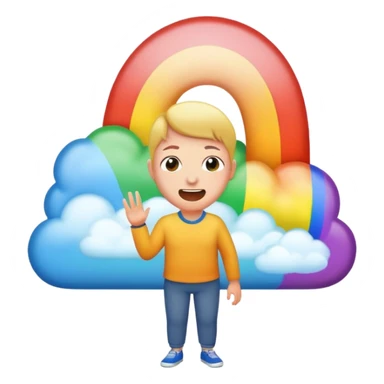 a person farting a rainbow  sticker