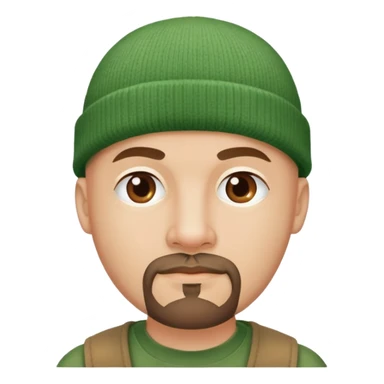 bald man with Beanie goatee green sticker