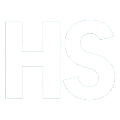 blue square with white letters "HIS" inside sticker