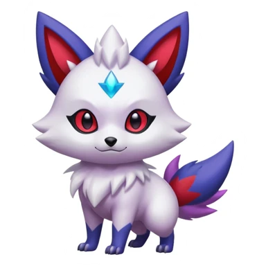 Shiny White with Violet markings and nebula markings Zorua-Zangoose-Pokémon-Fakémon-fusion-hybrid-creature sticker