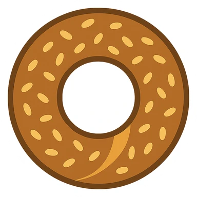 simit bread, flat color icon, bold lines, minimal details sticker
