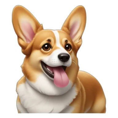 corgi dog with tongue out sticker