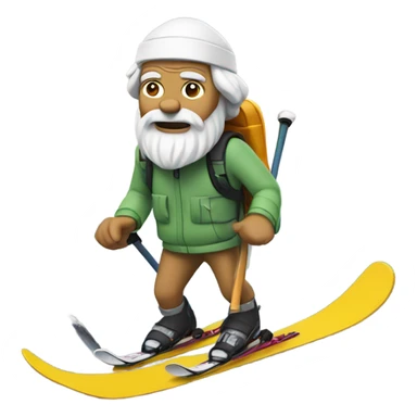 Socrates on mountain skis  sticker