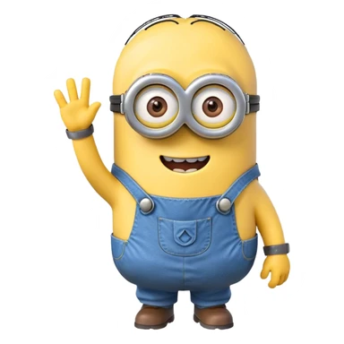 Minion character waving sticker