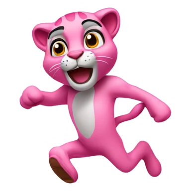 cute Pink panther jump sticker