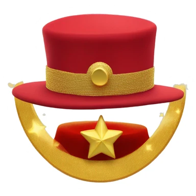 Floating red hat with a gold halo floating above it  sticker
