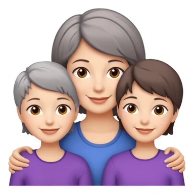 A mum with short Gray hair and her two adult daughters with brown hair sticker